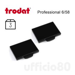 Cuscinetto inchiostrato di Ricambio 6/58 per timbri TRODAT Professional Conf.3pz