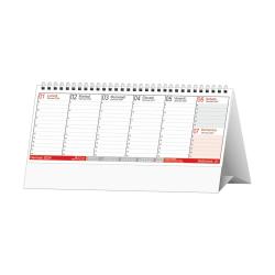 Calendario da tavolo Settimanale Planner Rosso 25x14,5cm (piedino 25x3,5cm)