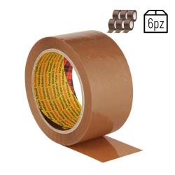 Nastro adesivo da imballo Scotch® colore cuoio universale e silenzioso 50 mm X 60 m marrone Conf. 6 pezzi