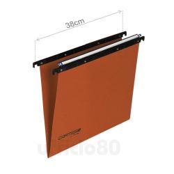 Cartelle sospese orizzontali per cassetti CARTESIO 38 cm fondo V arancio Conf. 50 pezzi