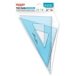 Coppia squadre ARDA Linea Tecnoschool plastica azzurro trasparente Formato 45° e 60° 30 cm Conf. 2 pezzi