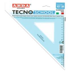 Squadra ARDA Linea Tecnoschool polistirolo termoresistente azzurro trasparente 45° cm 30