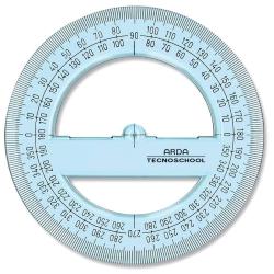 Goniometro 360° 12 cm polistirolo termoresistente azzurro trasparente