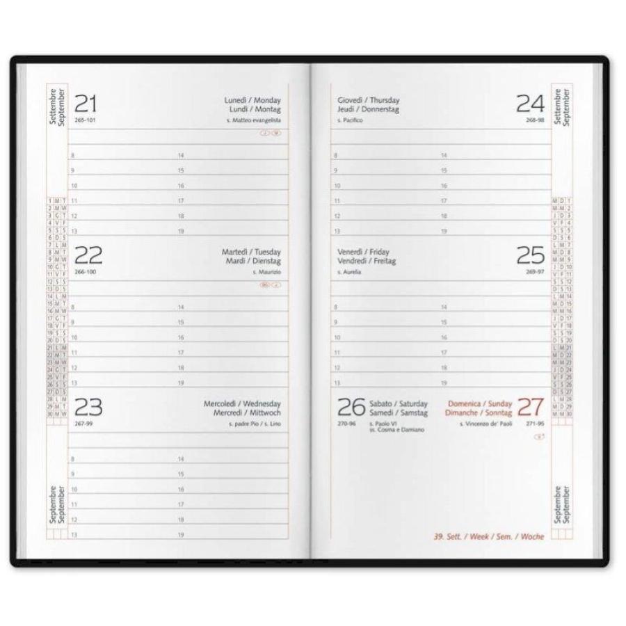 Agenda 2026 Settimanale tascabile 8x14 cm Gommato blu