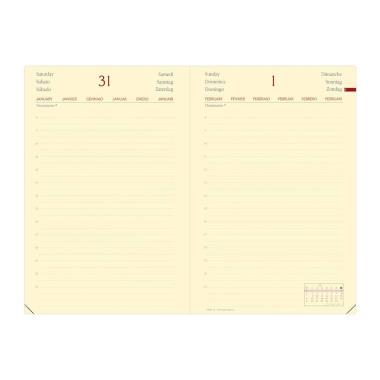 Agenda giornaliera 2026 Quo Vadis Daily 21 Prestige Silk 13x21 cm rosso
