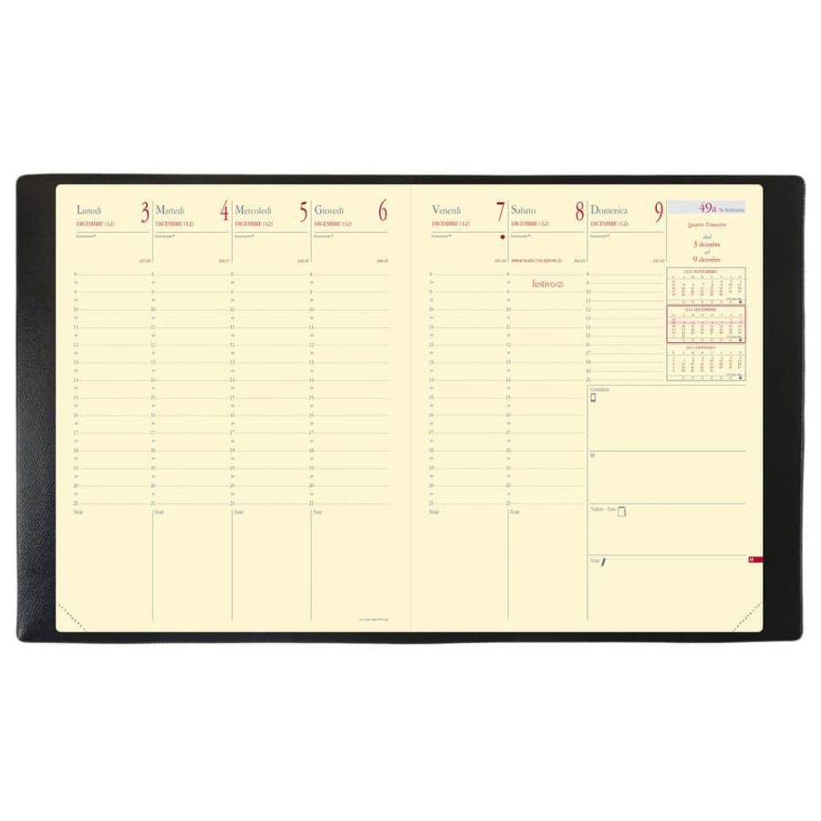 Agenda settimanale 2026 Quo Vadis Presidente Prestige Soho 21x27 cm nero