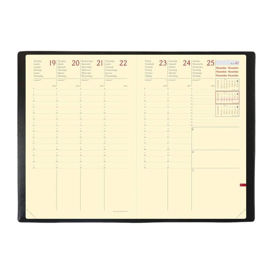 Agenda settimanale 2026 Quo Vadis Ministro Prestige Silk 16x24 cm nero