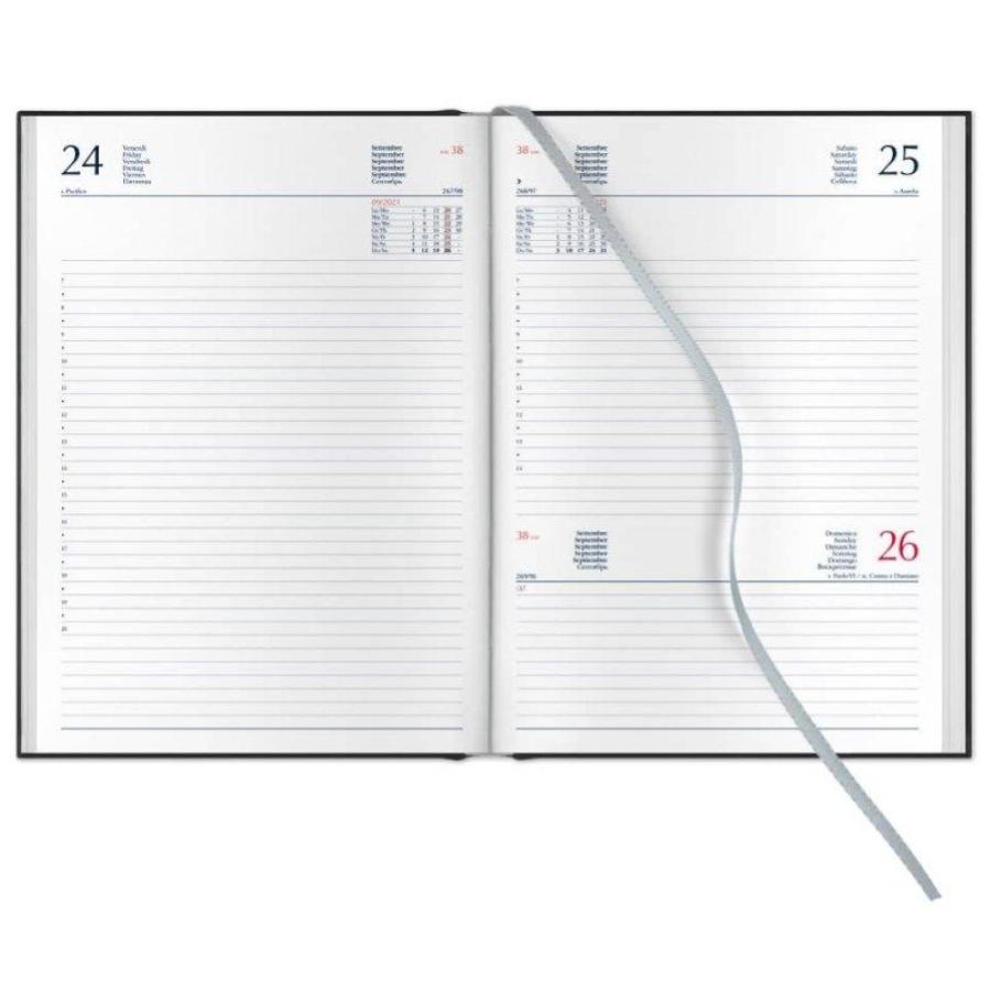 Agenda 2026 Giornaliera S/D abbinati 17x24 cm Gommato rosso