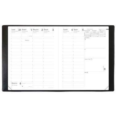 Agenda settimanale 2026 Quo Vadis Presidente Impala 21x27 cm - riv. plastico granuloso nero