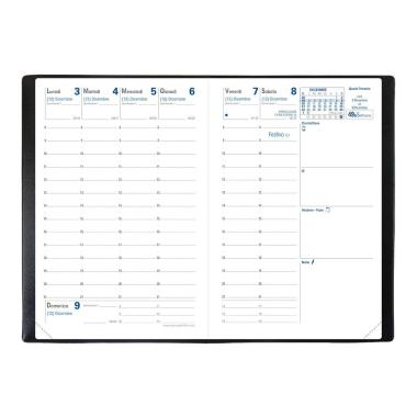 Agenda settimanale 2026 Quo Vadis Affari Impala 10x15 cm nero