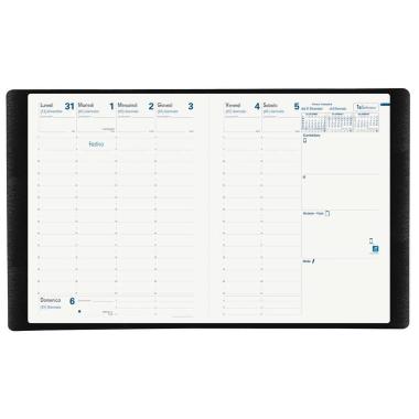 Agenda settimanale 2026 Quo Vadis Presidente Equology Riciclata Multi 21x27 cm nero
