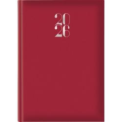 Agenda 2026 Giornaliera S/D abbinati 17x24 cm Gommato rosso