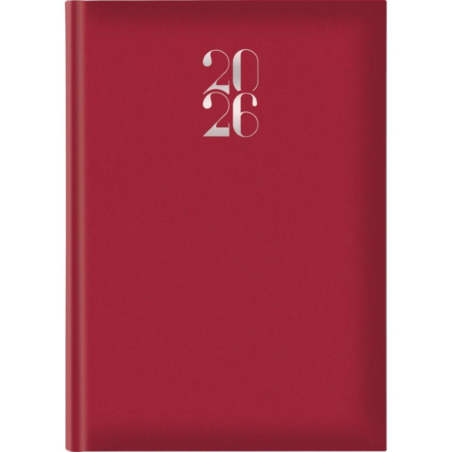 Agenda 2026 Giornaliera S/D abbinati 17x24 cm Gommato rosso