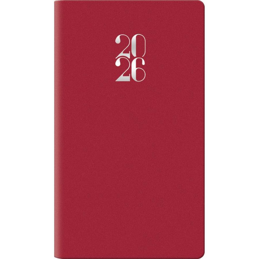 Agenda 2026 Settimanale tascabile 8x14 cm Gommato rosso