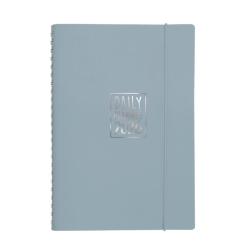 Agenda giornaliera Biembi 2026 grigio spiralata con copertina in cuoio rigenerato 15x21cm