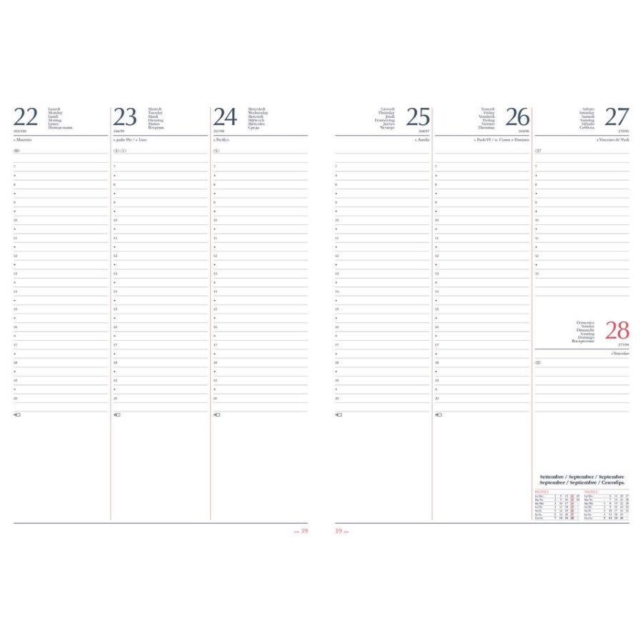 Agenda 2026 settimanale A4 21x29,7 cm gommato azzurro