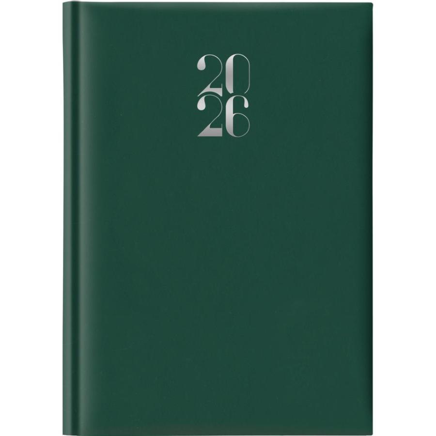 Agenda 2026 giornaliera gommato s/d abbinati 14,3x20,5 cm verde