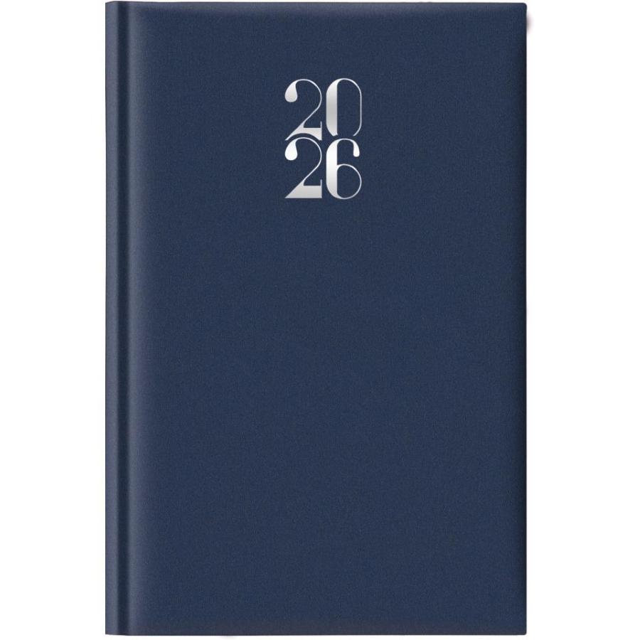 Agenda 2026 Giornaliera S/D abbinati 11x16,5 cm Gommato blu 26-062100401C