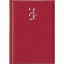 Agenda 2026 Giornaliera S/D separati 14,5x20,5 cm Gommato rosso