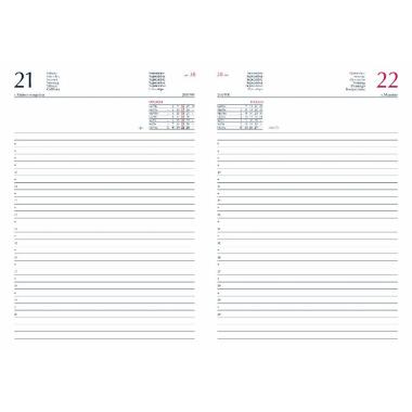 Agenda 2026 Giornaliera S/D separati 14,5x20,5 cm Gommato rosso