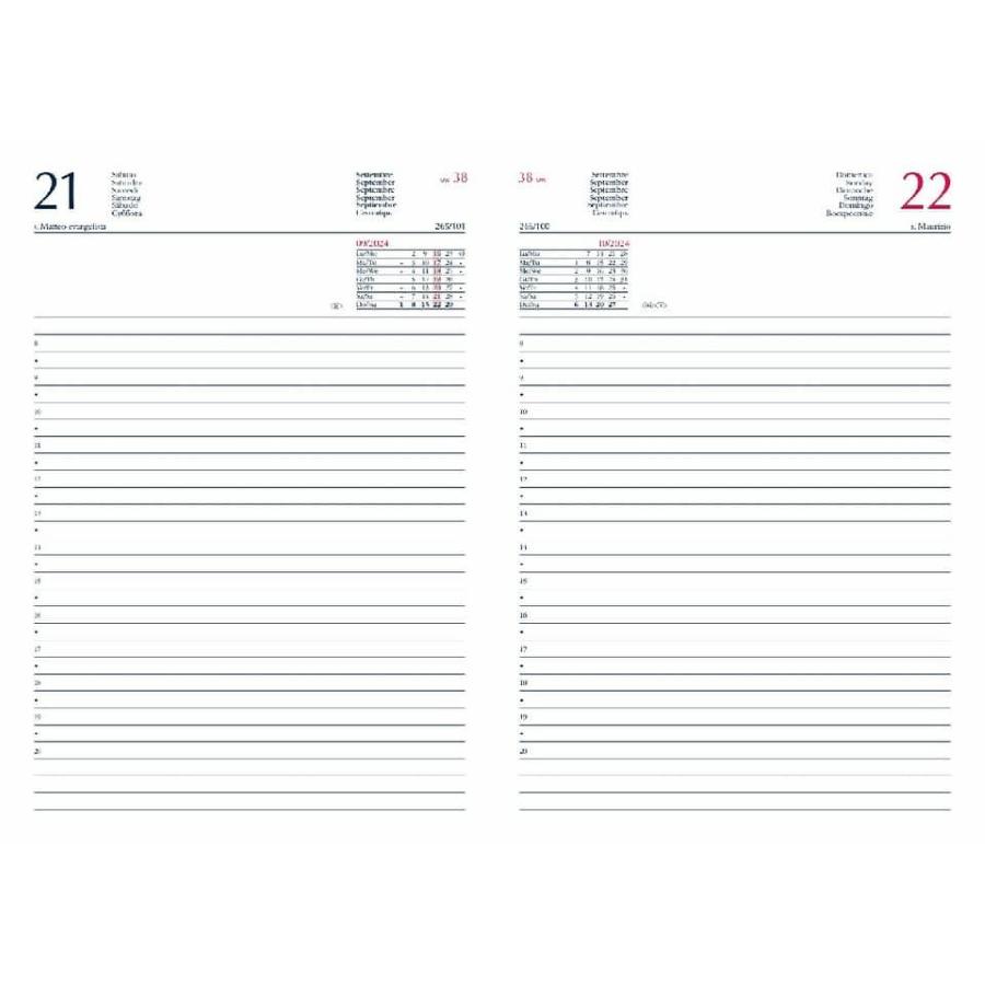Agenda 2026 Giornaliera S/D separati 14,5x20,5 cm Gommato blu