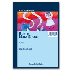 Buste Nota spese da rimborsare 25 buste staccabili 28x15 cm