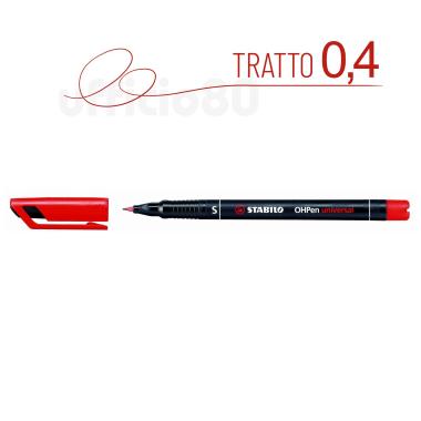 Stabilo OHPEN S Pennarello Super Fine 0.4mm (Rosso)