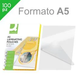 Pouches per plastificatrice a caldo finitura Lucida 80 micron Conf.100