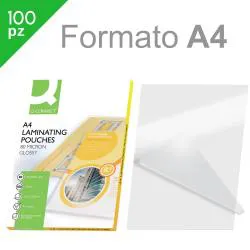 Pouches per plastificatrice a caldo finitura Lucida 80 micron Conf.100