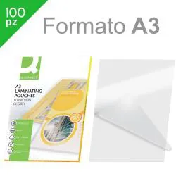 Pouches per plastificatrice a caldo finitura Lucida 80 micron Conf.100