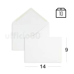 Biglietti con busta formato 9x14cm bianco Conf. 10 pezzi