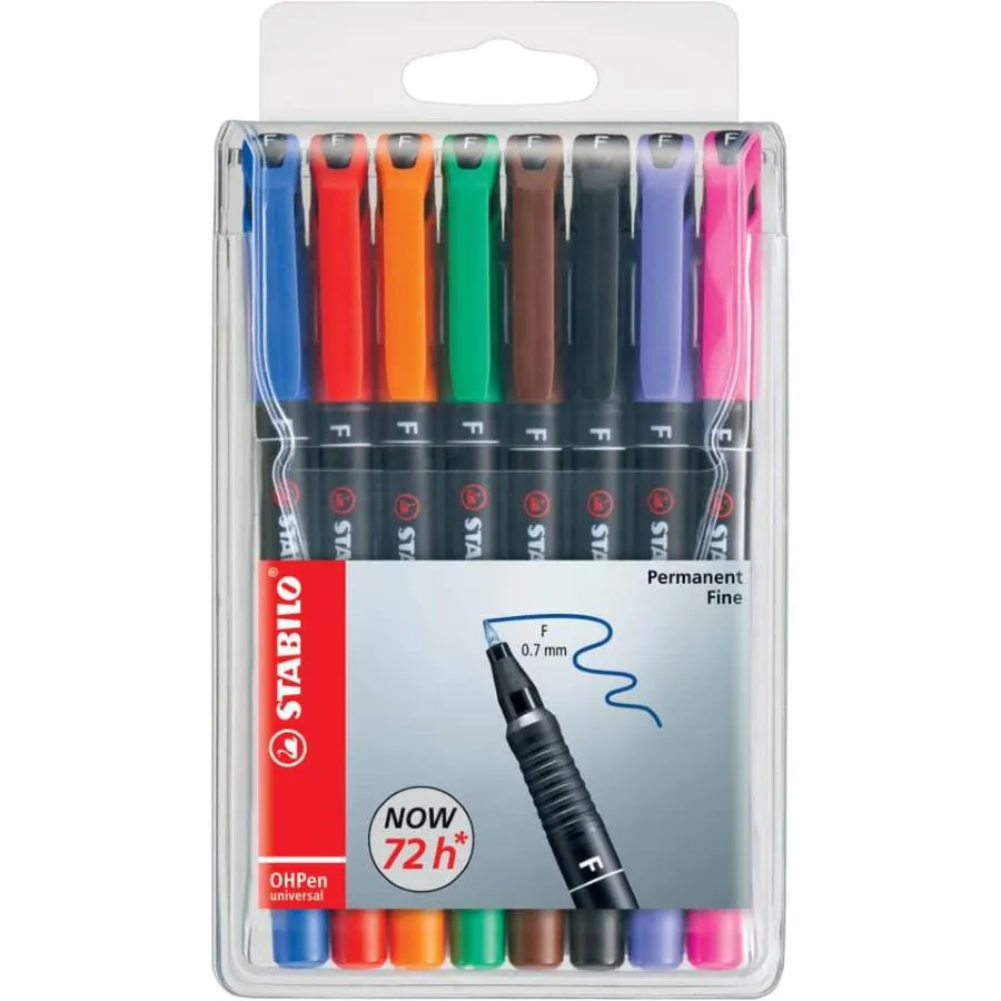 Pennarelli Stabilo OHPEN F (Fine 0,7mm) 8pz Assortiti