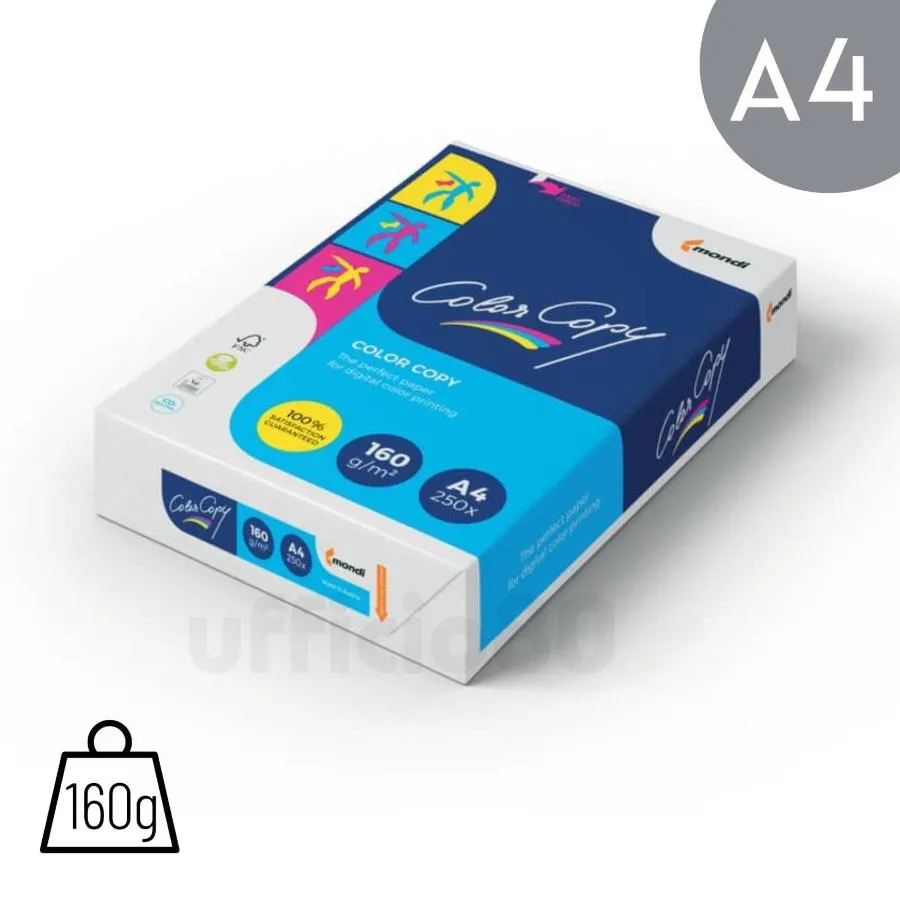 Cartoncino bianco per stampanti laser A4 Color Copy 160g Risma da 250 fogli