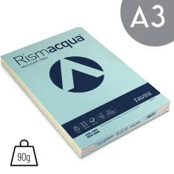 Carta Colorata A3 90g 300fg Rismacqua Colori tenui Assortiti