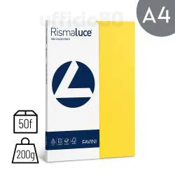 Cartoncini Colorati A4 200g 50fg Rismaluce Colori Forti Assortiti