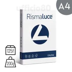 Cartoncini A4 200g Rismaluce Bianca Risma da 125 fogli