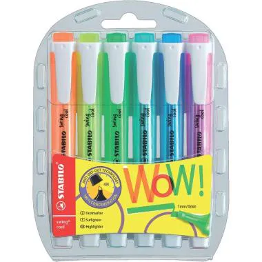 Evidenziatore Stabilo Swing® Cool 1-4 mm - assortiti fluo - conf. 6 pezzi