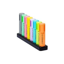 Desk set evidenziatori Q-Connect Pastel colori assortiti conf. 8 pezzi