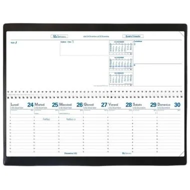 Agenda Planning settimanale 2026 Quo Vadis Agendascop 30x10 cm - Impala nero
