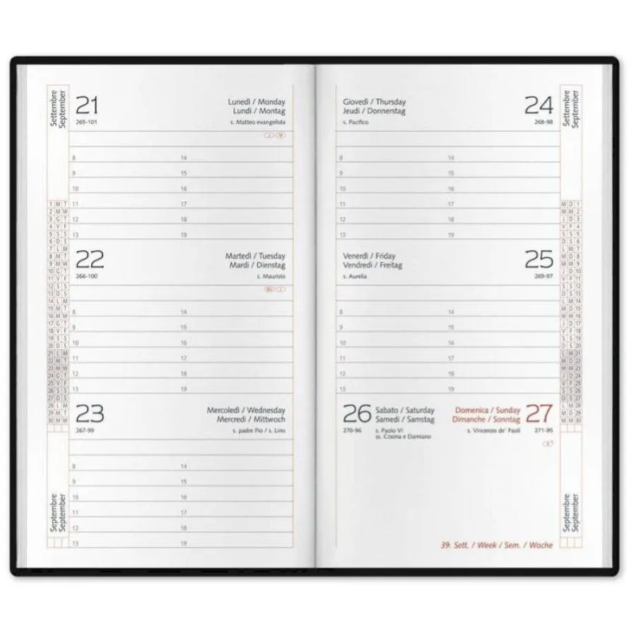 Agenda 2026 Settimanale tascabile 8x14 cm Gommato blu