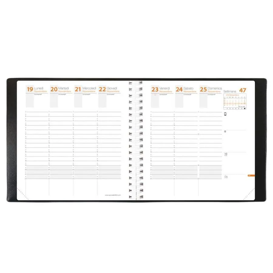 Agenda settimanale 2026 Quo Vadis Time&Life Medium 16x16 cm blu cangiante