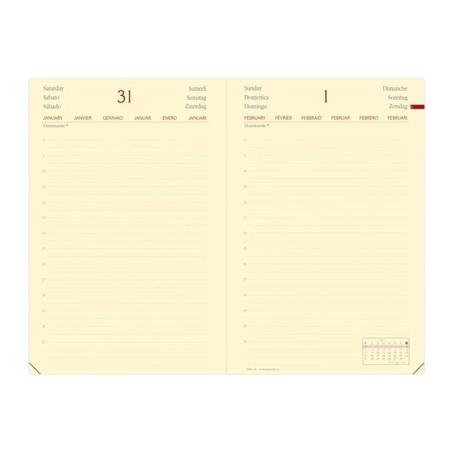 Agenda giornaliera 2026 Quo Vadis Daily 21 Prestige Silk 13x21 cm rosso