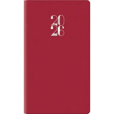 Agenda 2026 Settimanale tascabile 8x14 cm Gommato rosso