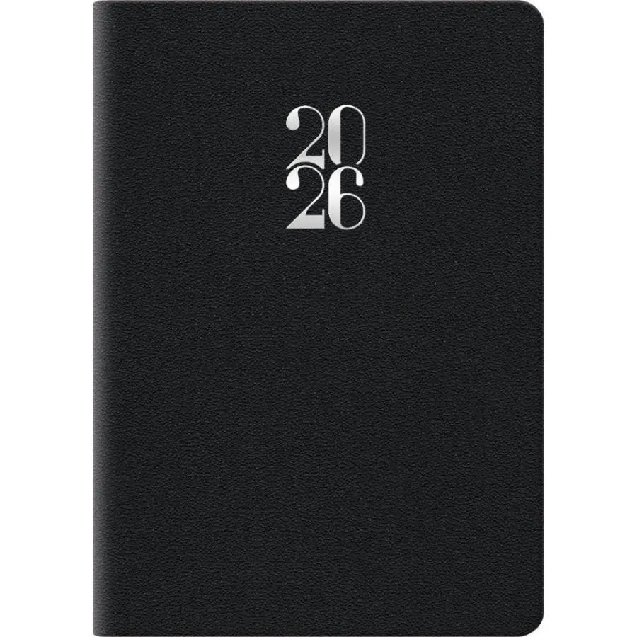 Agenda 2026 bigiornaliera gommato 6,6x9,9 cm nero