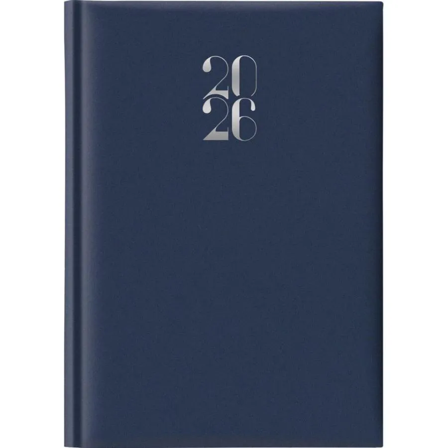 Agenda 2026 giornaliera gommato s/d abbinati 14,3x20,5 cm blu
