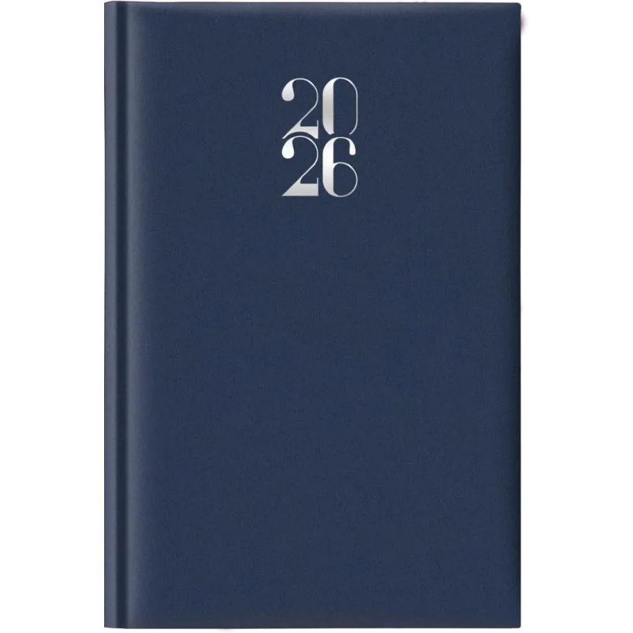 Agenda 2026 Giornaliera S/D abbinati 11x16,5 cm Gommato blu 26-062100401C