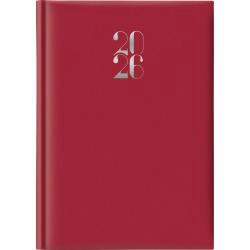 Agenda 2026 Giornaliera S/D separati 14,5x20,5 cm Gommato rosso
