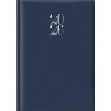 Agenda 2026 Giornaliera S/D separati 14,5x20,5 cm Gommato blu
