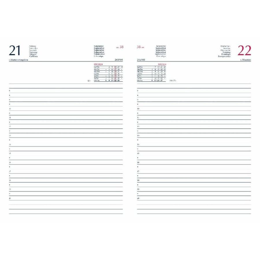 Agenda 2026 Giornaliera S/D separati 14,5x20,5 cm Gommato blu