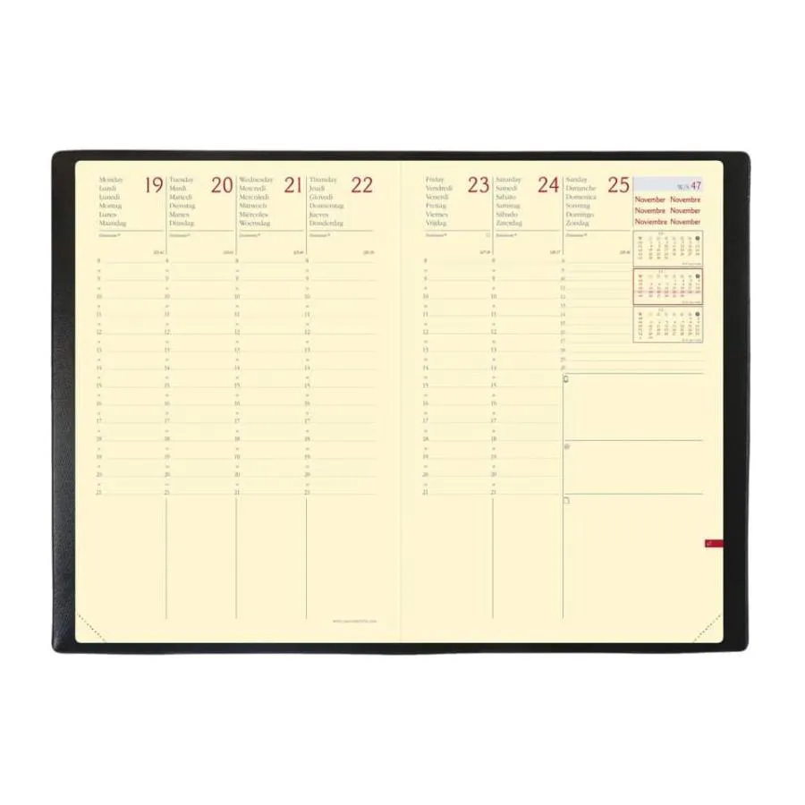 Agenda settimanale 2026 Quo Vadis Affari Prestige Silk 10x15 cm nero